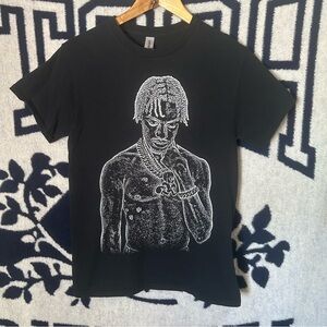 Lil Tjay Beat The Odds 2023 Tour Rap Tee Black Graphic T-Shirt Size Small